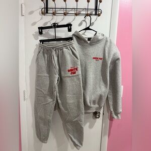 White Fox Boutique Gray Hoodie and Sweatpants Set 
70$ for both